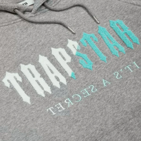Trapstar Chenille Decoded Hooded Tracksuit - Grey Teal - Image 3