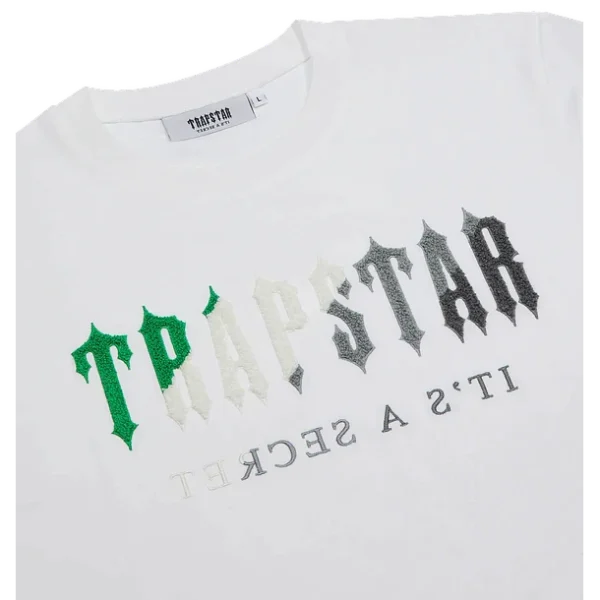 Trapstar Chenille Decoed Short Set - White Green - Image 3