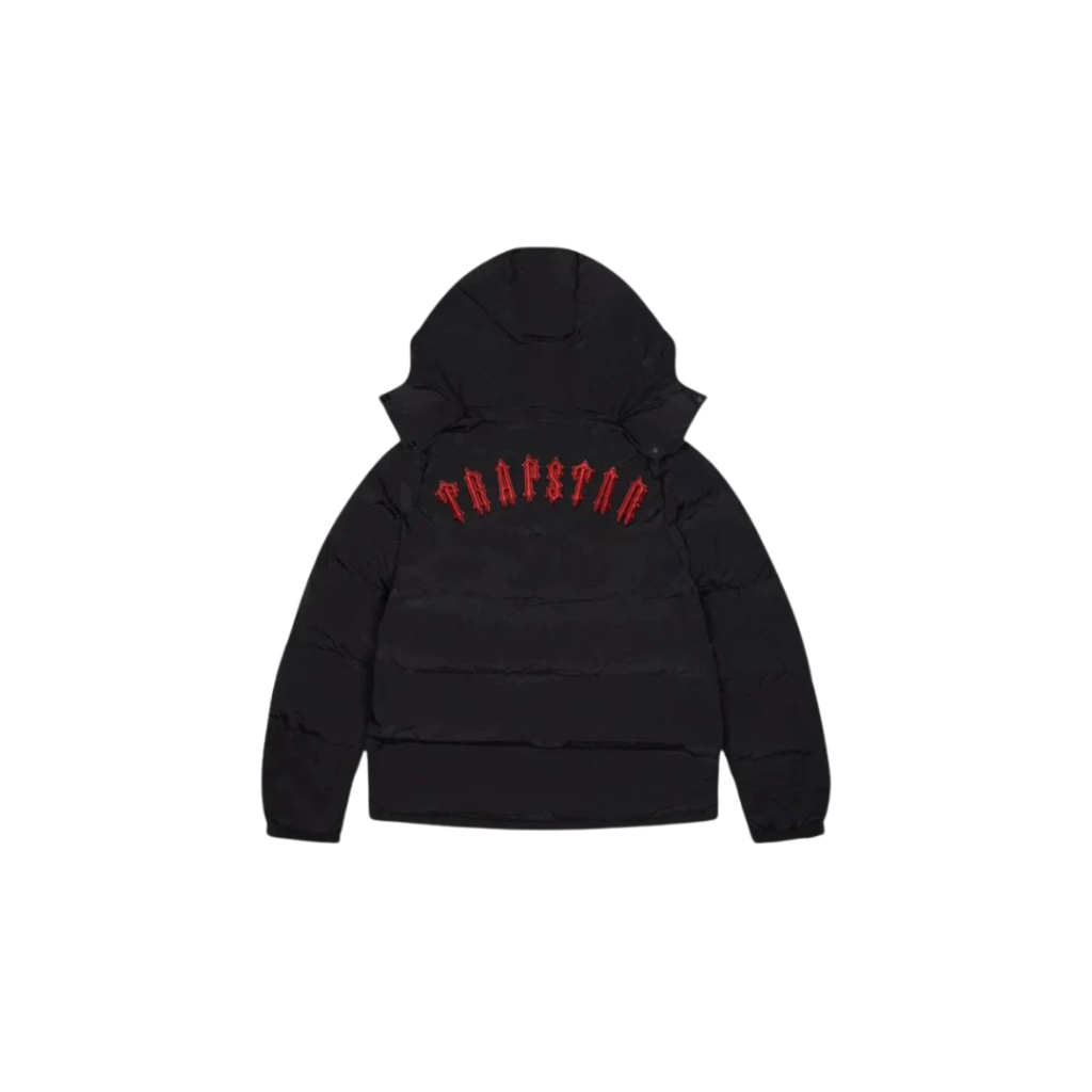 Trapstar Irongate Arch Detachable Hooded Puffer Jacket - Black Infrared
