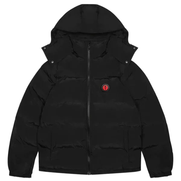 Trapstar Irongate Arch Detachable Hooded Puffer Jacket - Black Infrared - Image 2