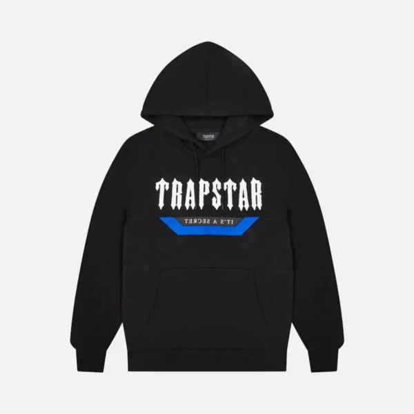 Trapstar Irongate Hooded Tracksuit - Black Blue - Image 2