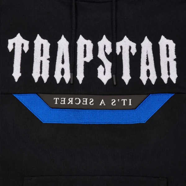 Trapstar Irongate Hooded Tracksuit - Black Blue - Image 5