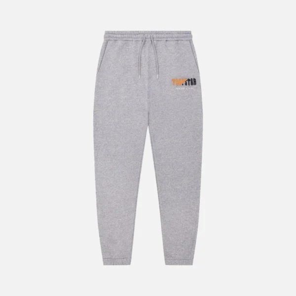 Trapstar Chenille Decoded Hooded Tracksuit - Grey Orange - Image 3