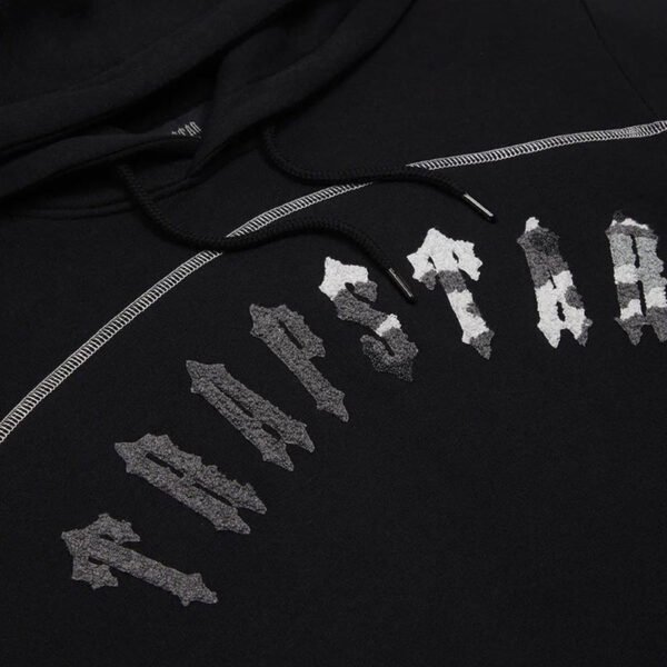 Trapstar Irongate Chenille Arch Hooded Tracksuit - Black Grey Camo - Image 4