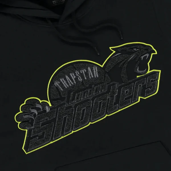 Trapstar Shooters Hooded Tracksuit - Black Lime Green - Image 2