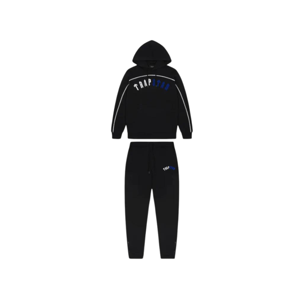 Trapstar Irongate Arch Chenille Hooded Tracksuit - Black Ice