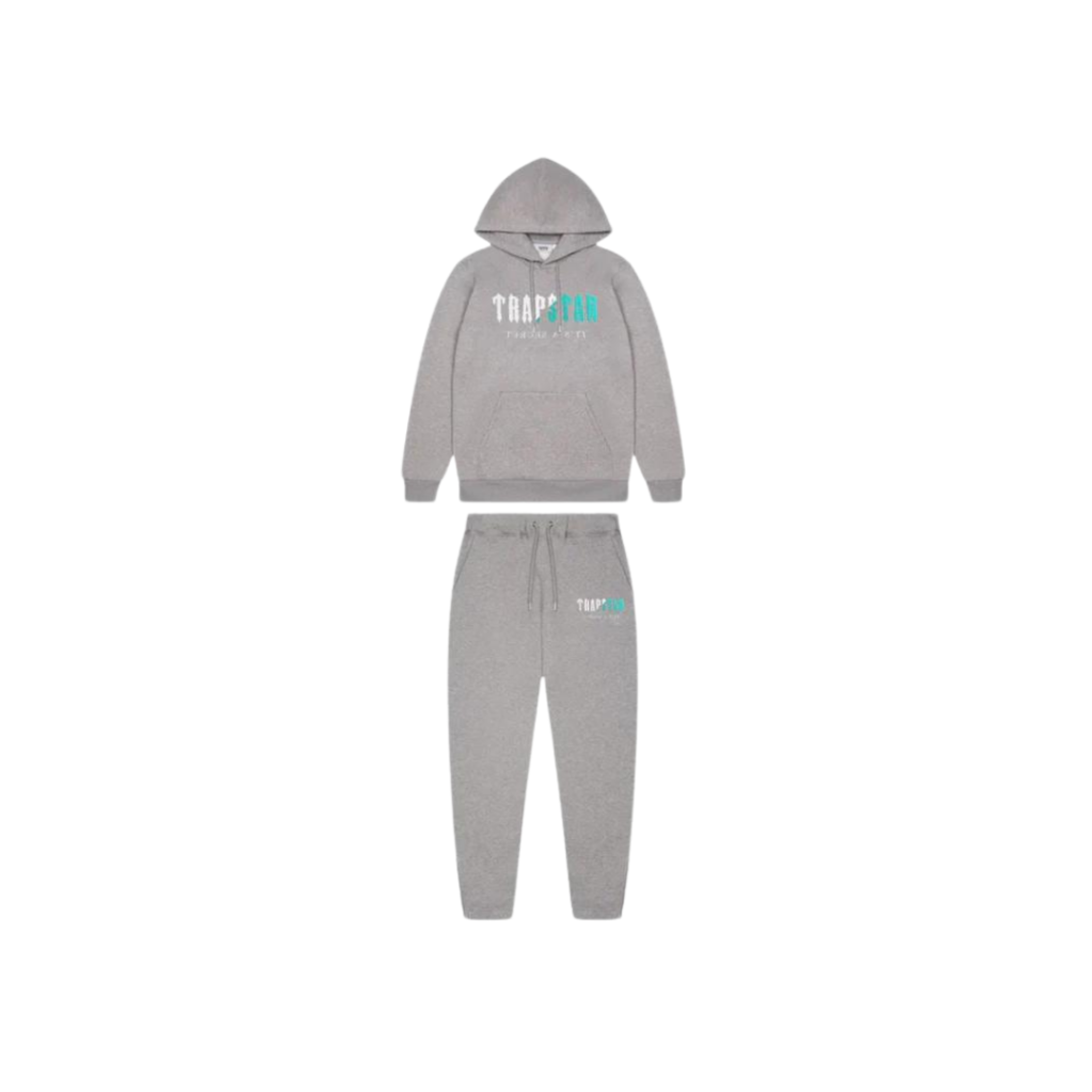 Trapstar Chenille Decoded Hooded Tracksuit - Grey Teal