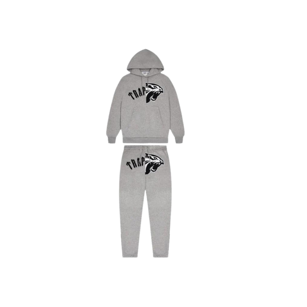 Trapstar Shooters Arch Hooded Tracksuit - Grey Black