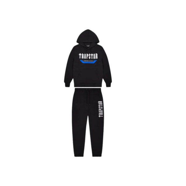 Trapstar Irongate Hooded Tracksuit - Black Blue