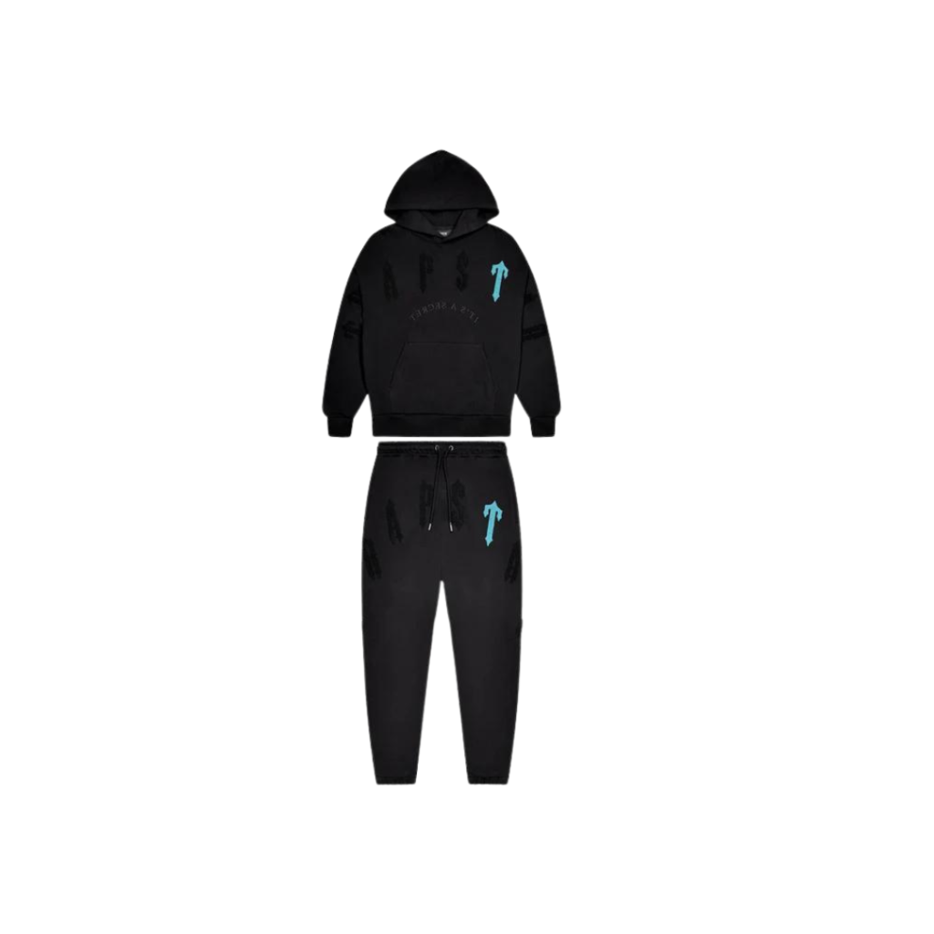 Trapstar Irongate Arch Chenille 2.0 Hooded Tracksuit - Black Teal