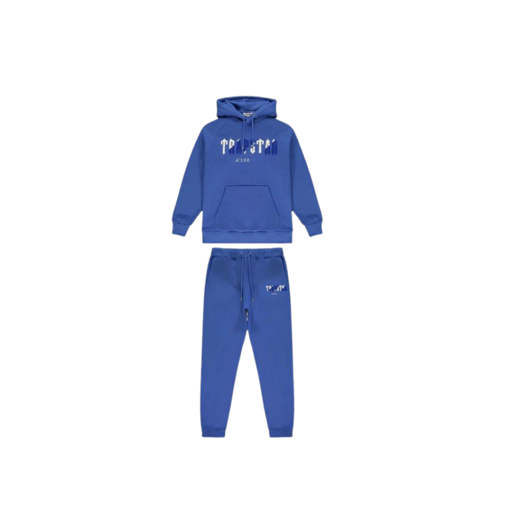 Trapstar Chenille Decoded Hooded Tracksuit - Dazzling Blue White
