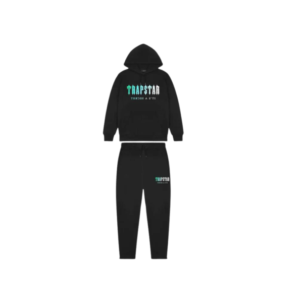 Trapstar Decoded Hooded Tracksuit - Black Teal Gradient