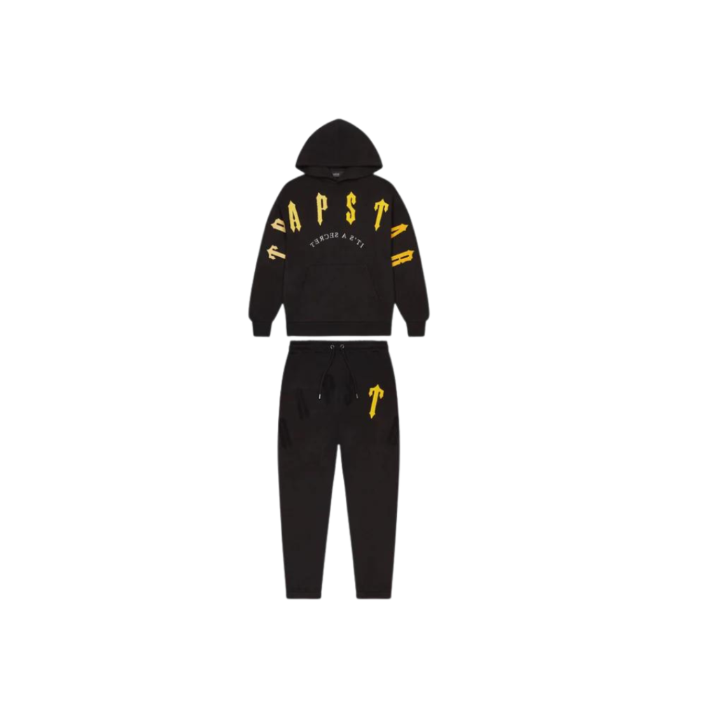 Trapstar Irongate Arch Chenille 2.0 Hooded Tracksuit - Black Yellow