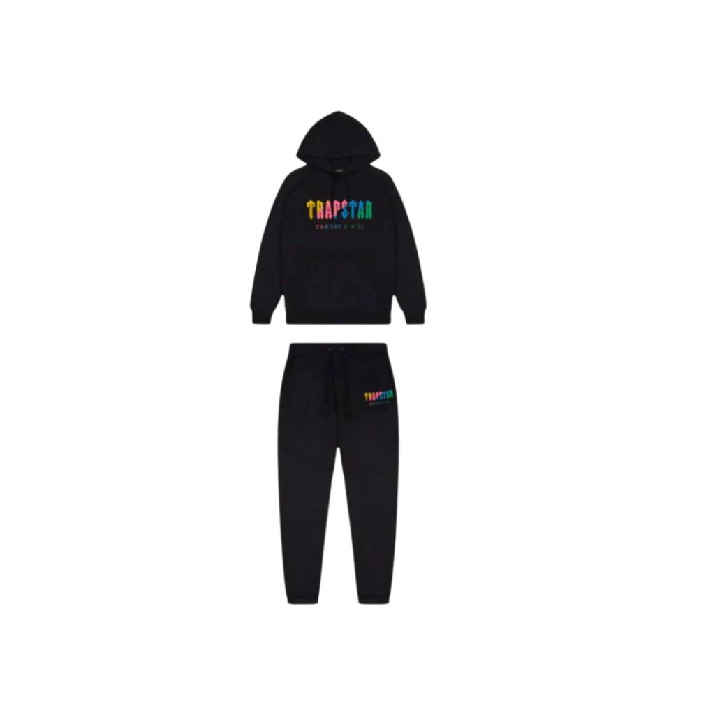 Trapstar Chenille Decoded Hooded Tracksuit - Black Candy Flavours