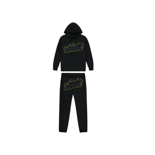 Trapstar Shooters Hooded Tracksuit - Black Lime Green