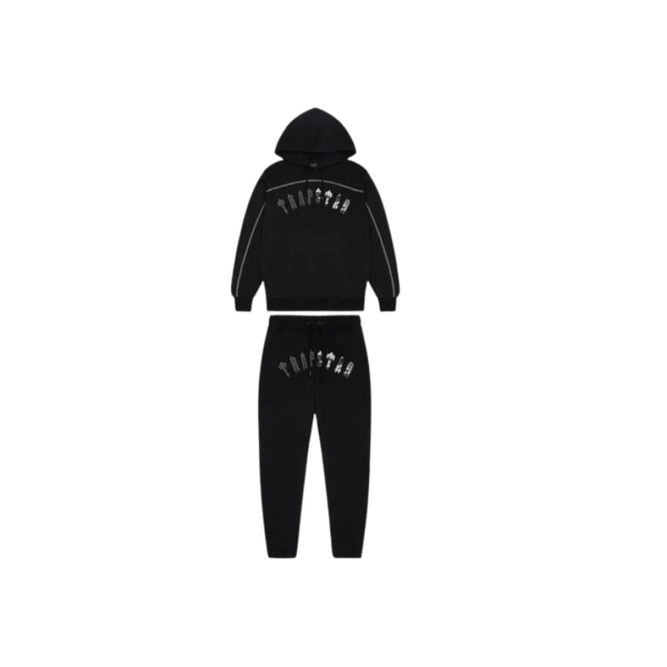 Trapstar Irongate Chenille Arch Hooded Tracksuit - Black Grey Camo