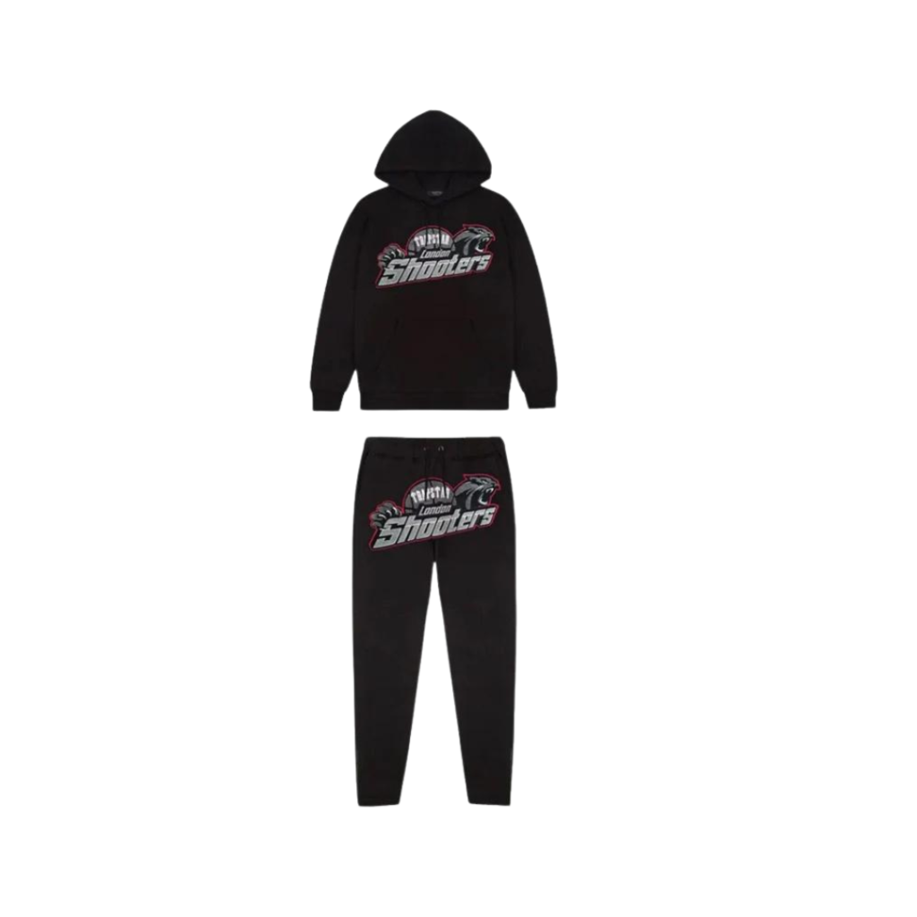 Trapstar Shooters Hooded Tracksuit - Black Red