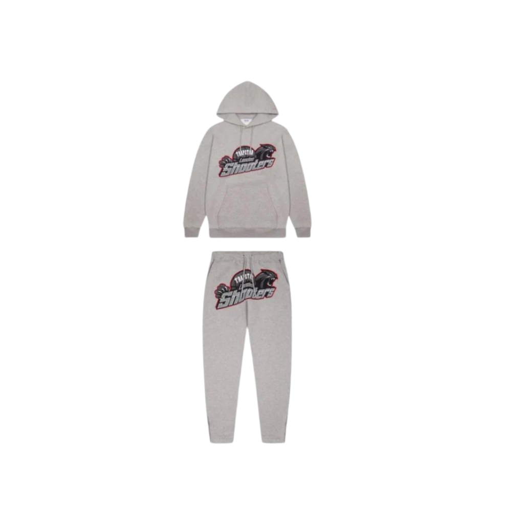 Trapstar Shooters Hooded Tracksuit - Grey Red