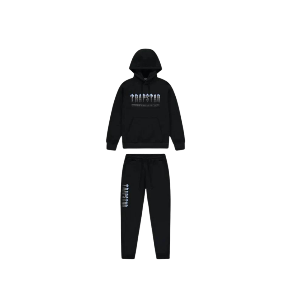 Trapstar Chenille Decoded 2.0 Hooded Tracksuit - Black Ice Blue