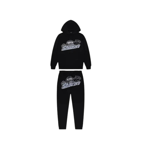 Trapstar Shooters Hooded Tracksuit - Black Ice Blue