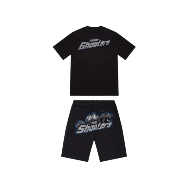 Trapstar Shooters T-Shirt & Short Set - Black Blue