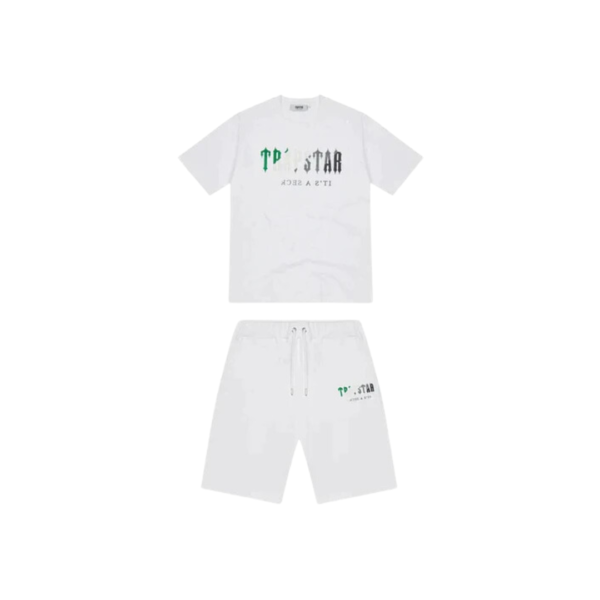 Trapstar Chenille Decoed Short Set - White Green