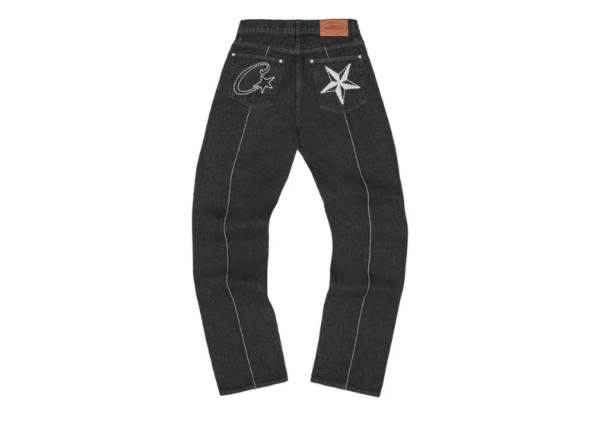 Corteiz C-Star Stitch-Down Jeans Black