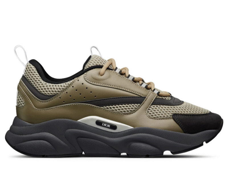 Dior Sneaker B22 Khaki Black Calfskin
