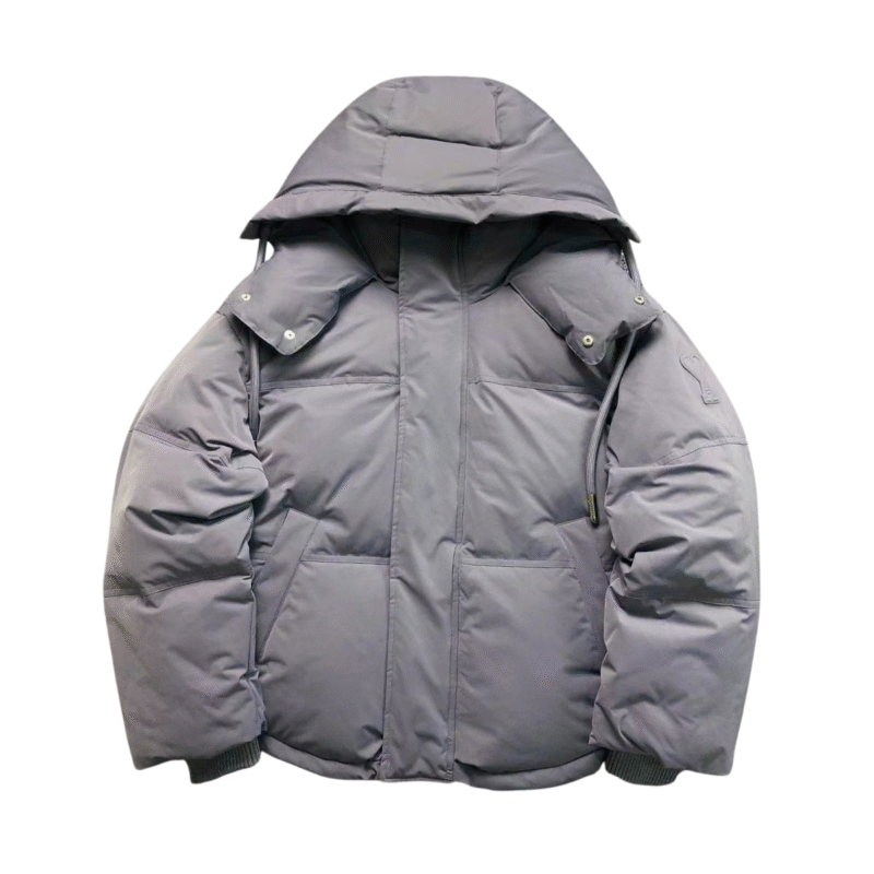 Ami Logo Puffer Jacket Grey