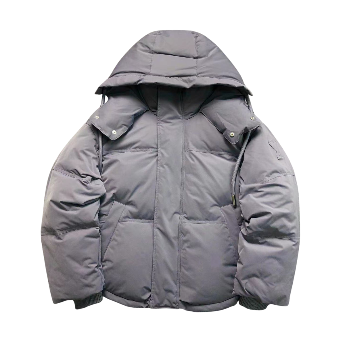 Ami Logo Puffer Jacket Grey