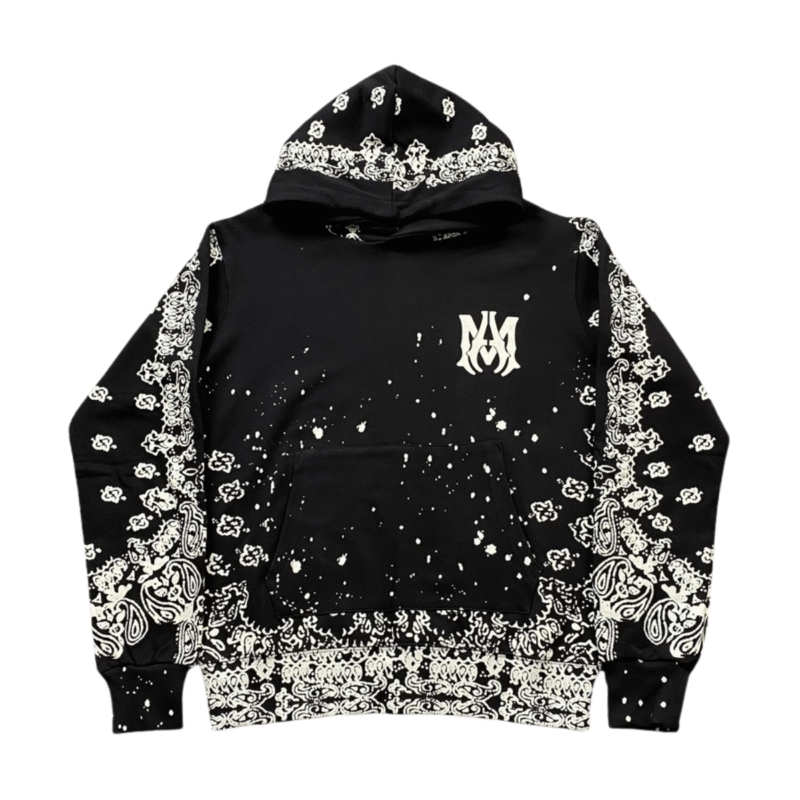 Amiri Bandana Logo Hoodie Black