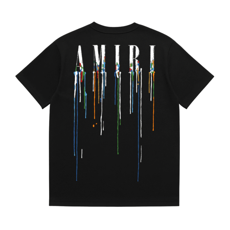 Amiri Dripping Logo Tshirt Black