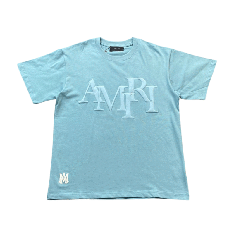 Amiri Logo Tshirt Light Blue