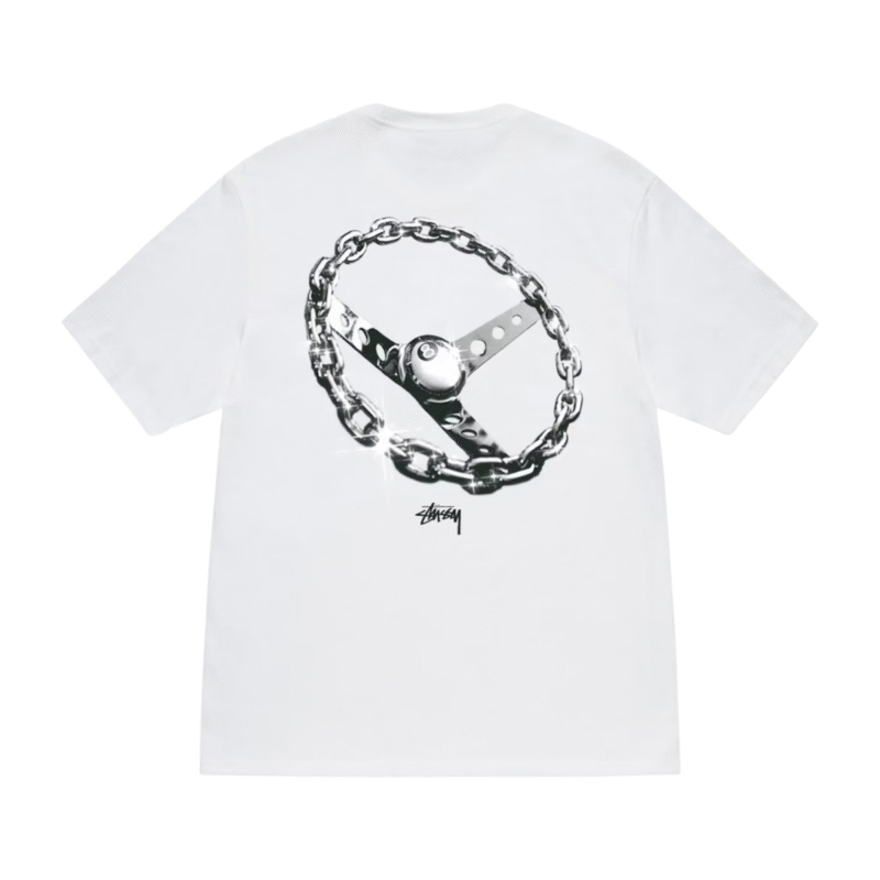 Stussy chain-link white tee
