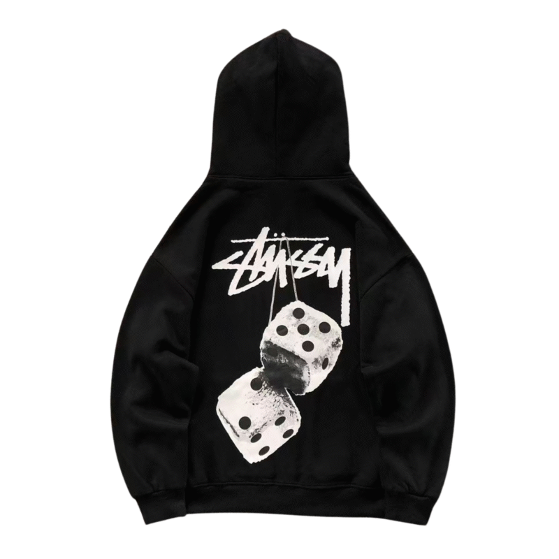 Stussy Fuzzy Dice Hoodie Black
