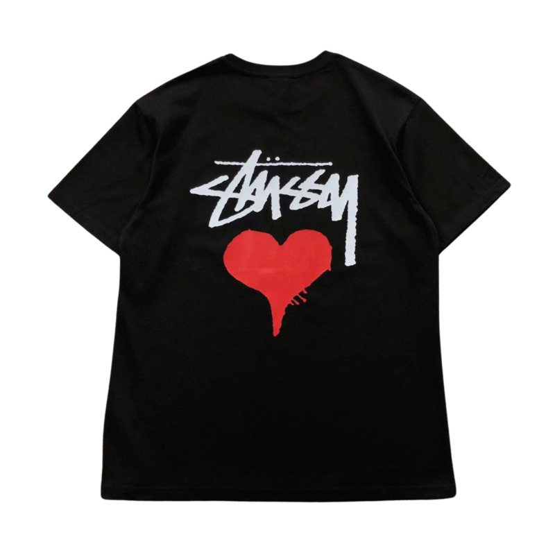 Stussy Heart Graphic Tshirt Black