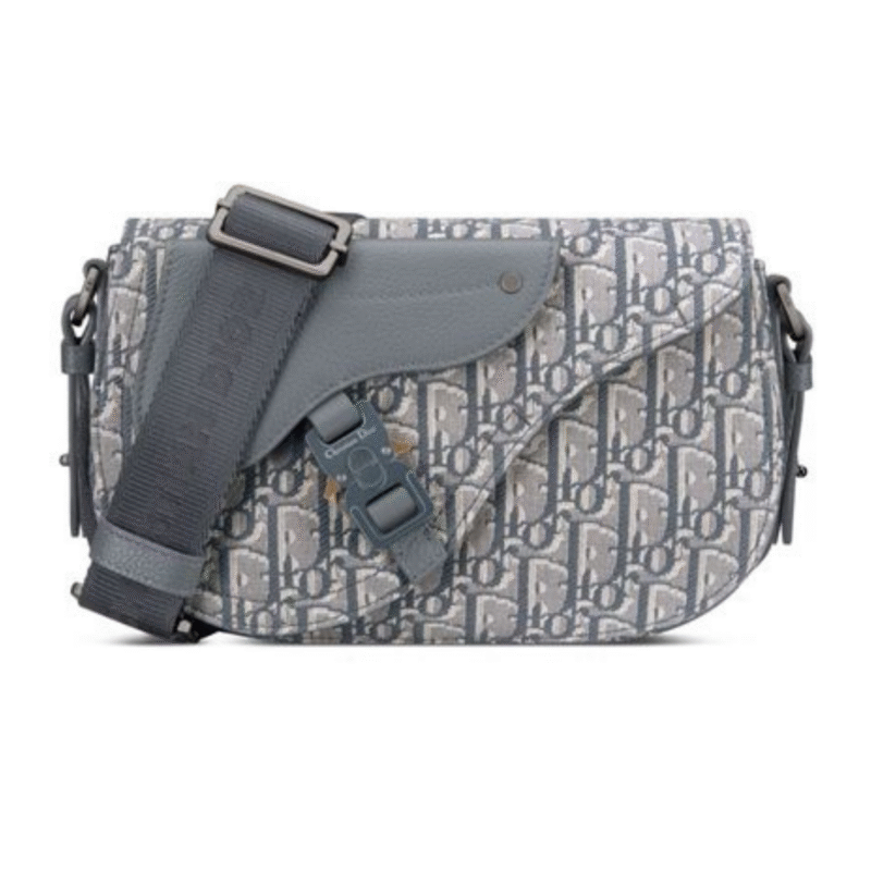 Dior Saddle Messenger Bag Light Grey