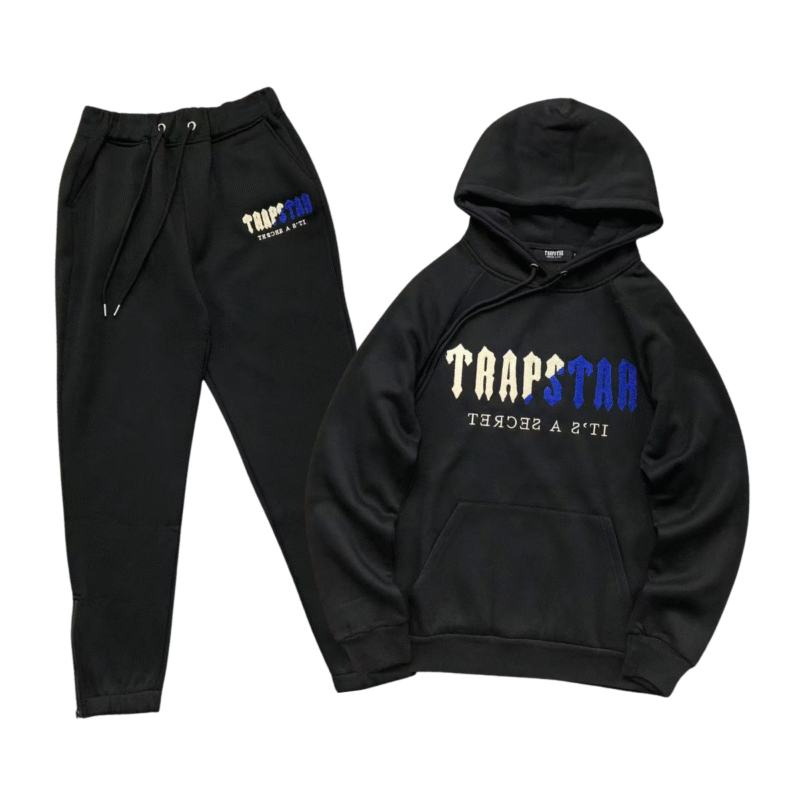 Trapstar Chenille Decoded Tracksuit Black Blue