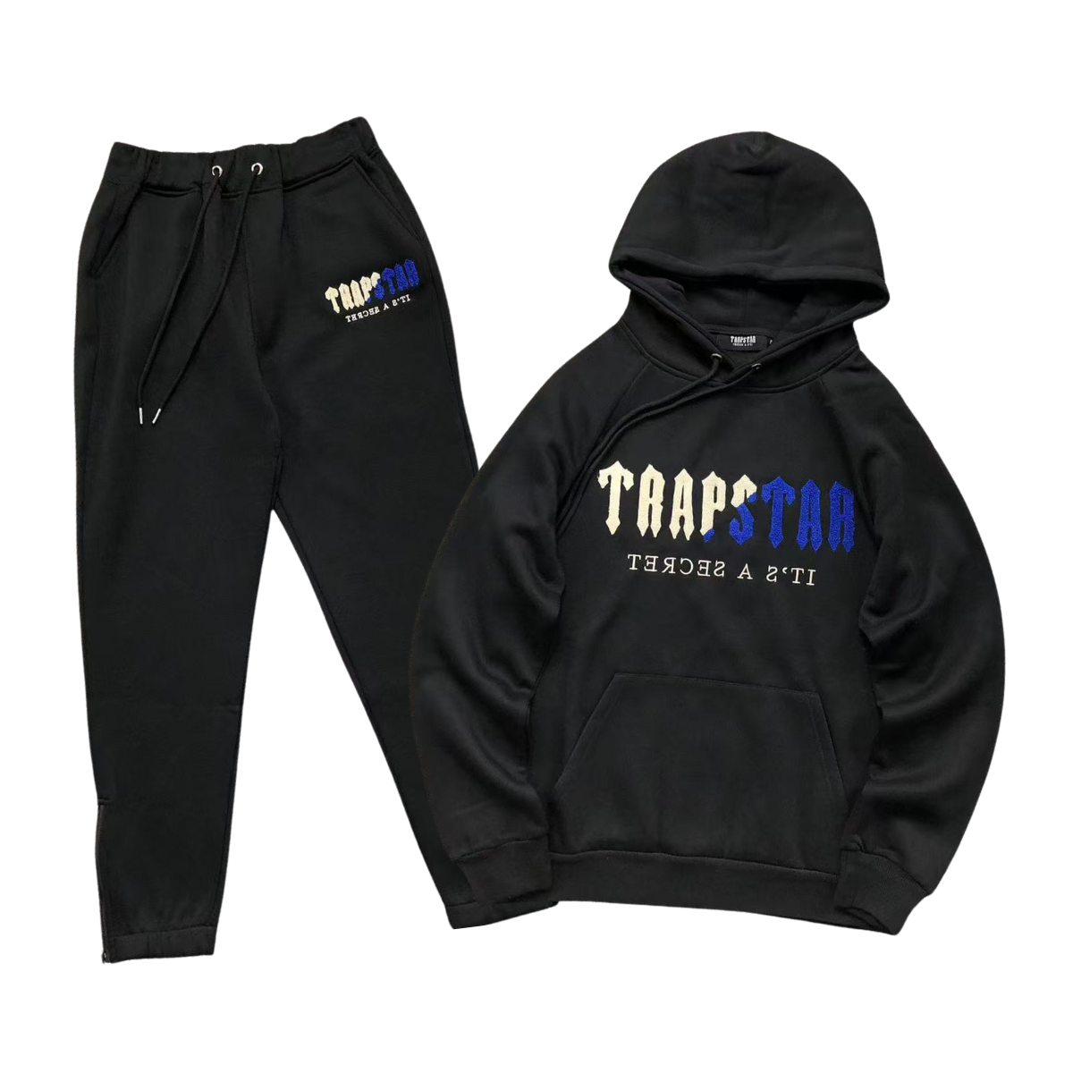 Trapstar Chenille Decoded Tracksuit Black Blue