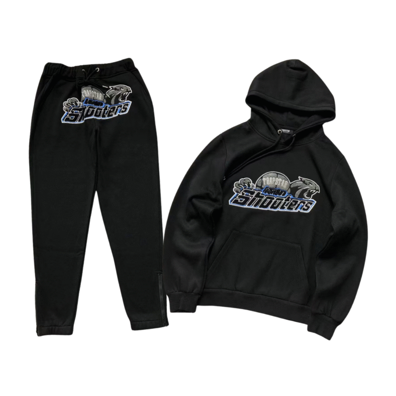 Trapstar Shooters Hooded Tracksuit Black Blue
