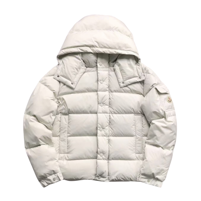 Moncler Logo Puffer Jacket White