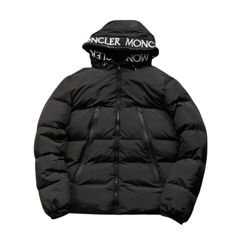 Moncler Logo Puffer Jacket Black