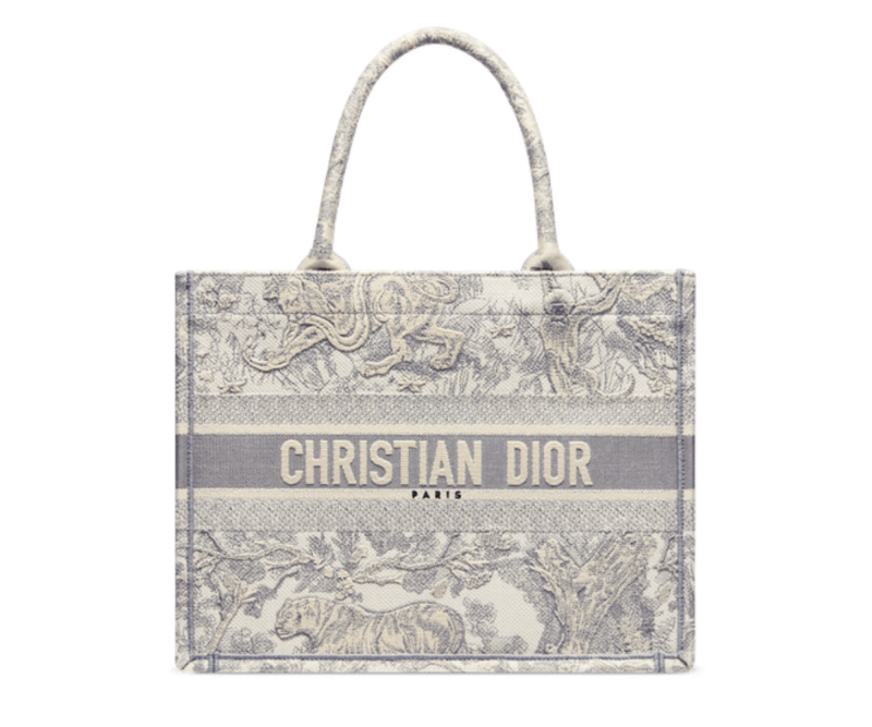 Dior Medium Book Tote Bag Grey