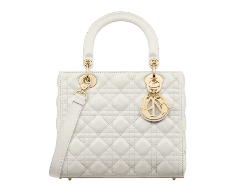 Dior Medium Lady Bag White
