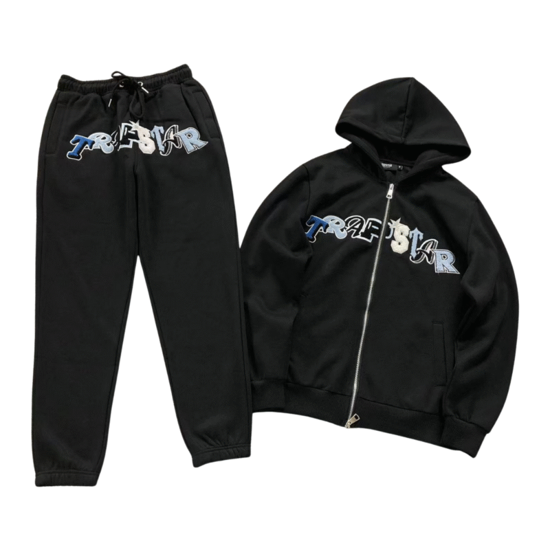 Trapstar Wildcard Hooded Tracksuit Black Blue