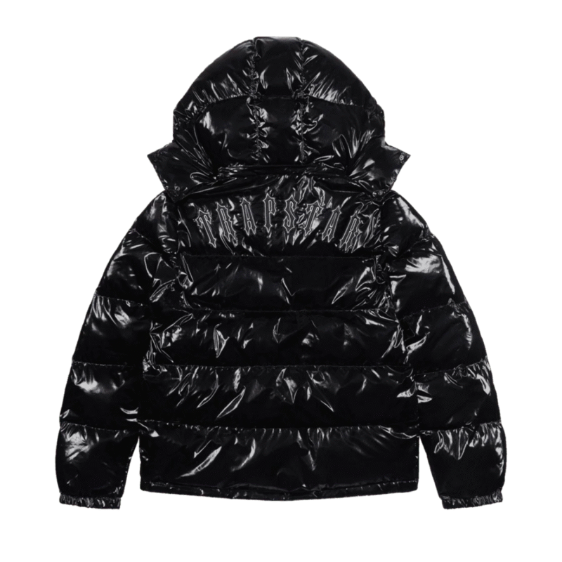 Trapstar Irongate Hooded Puffer Jacket Shiny Black