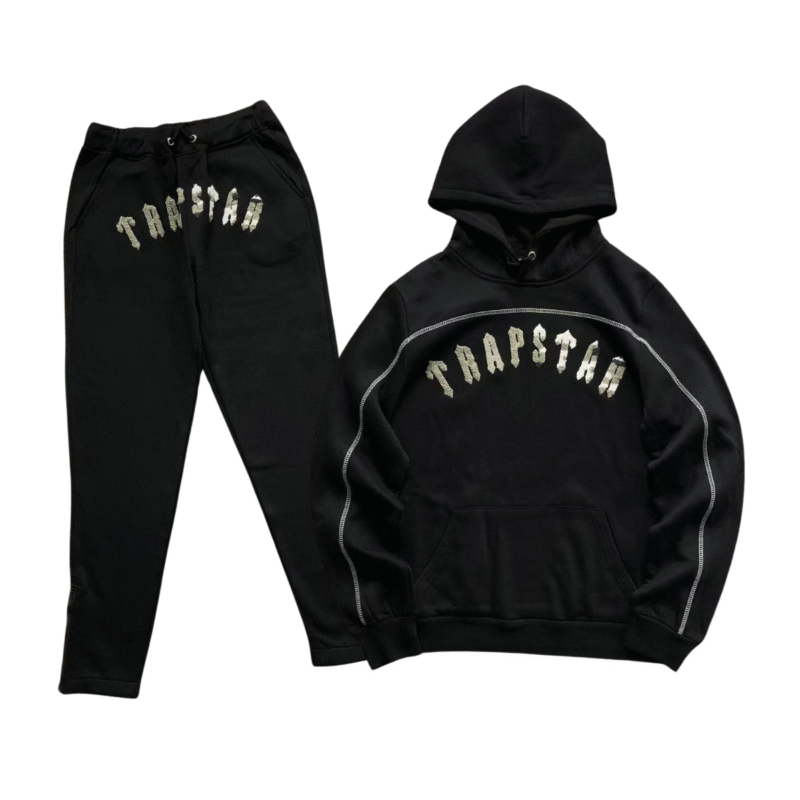 Trapstar Irongate Chenille Tracksuit Black Grey Camo