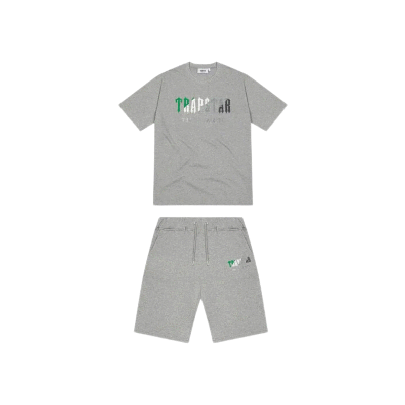 Trapstar Chenille Decoed Short Set - Grey Green
