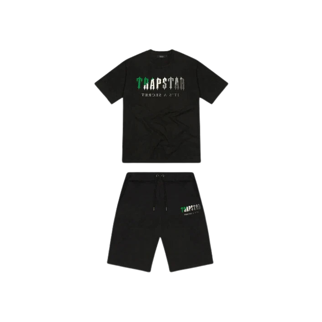 Trapstar Chenille Decoed Short Set - Black Green