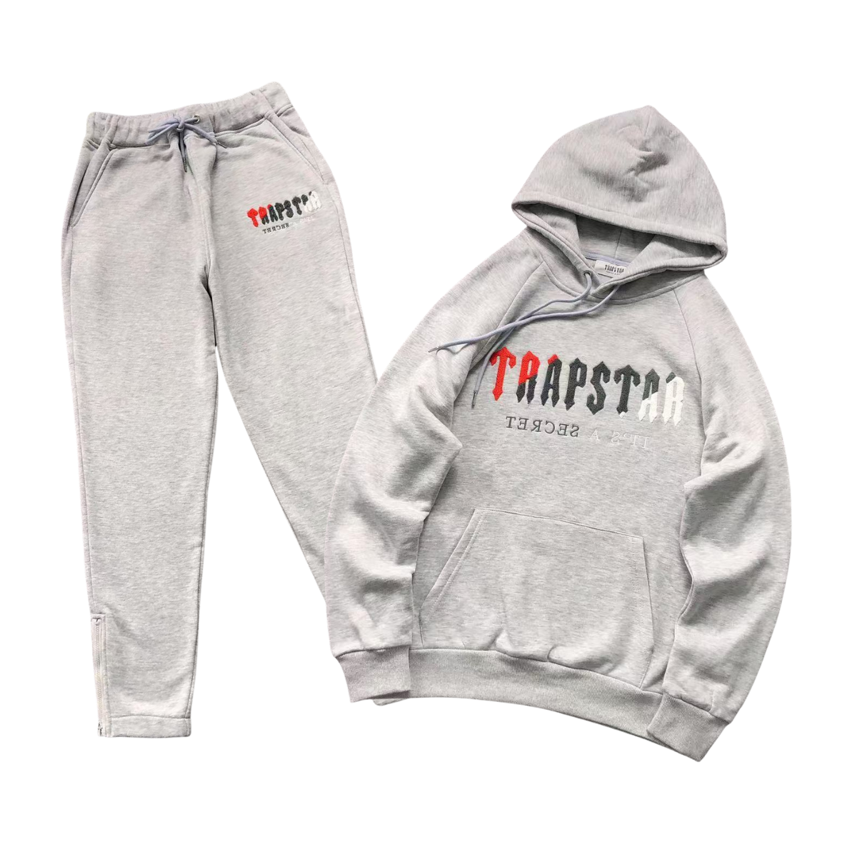 Trapstar Chenille Decoded Tracksuit Grey Red